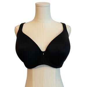 Soma Embraceable Bra 44DDD Black Full‎ Coverage Underwire Rhinestone Bow